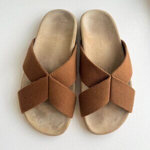 Jenni Kayne Cotton Crossover Sandal, Walnut, 38